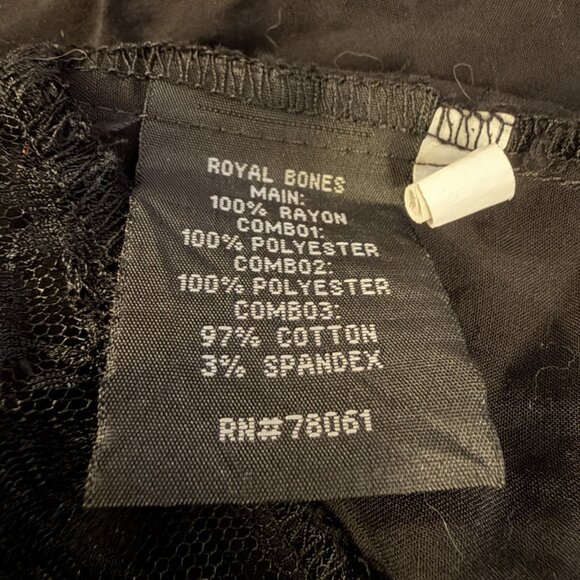 Y2K Royal Bones Daang Goodman Dress Size 3X Gothic Witchy Hi Low Whimsigoth Rose - Picture 8 of 10